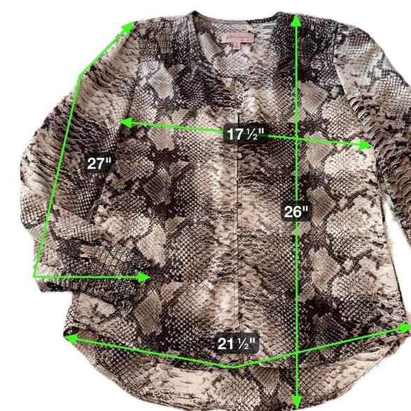 Philosophy Snakeskin Print Button Front Blouse - Size S - Picture 16 of 16